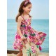 Mayoral Φορεμα λωριδα φιογκος ροζ φουξια 23-03941-022